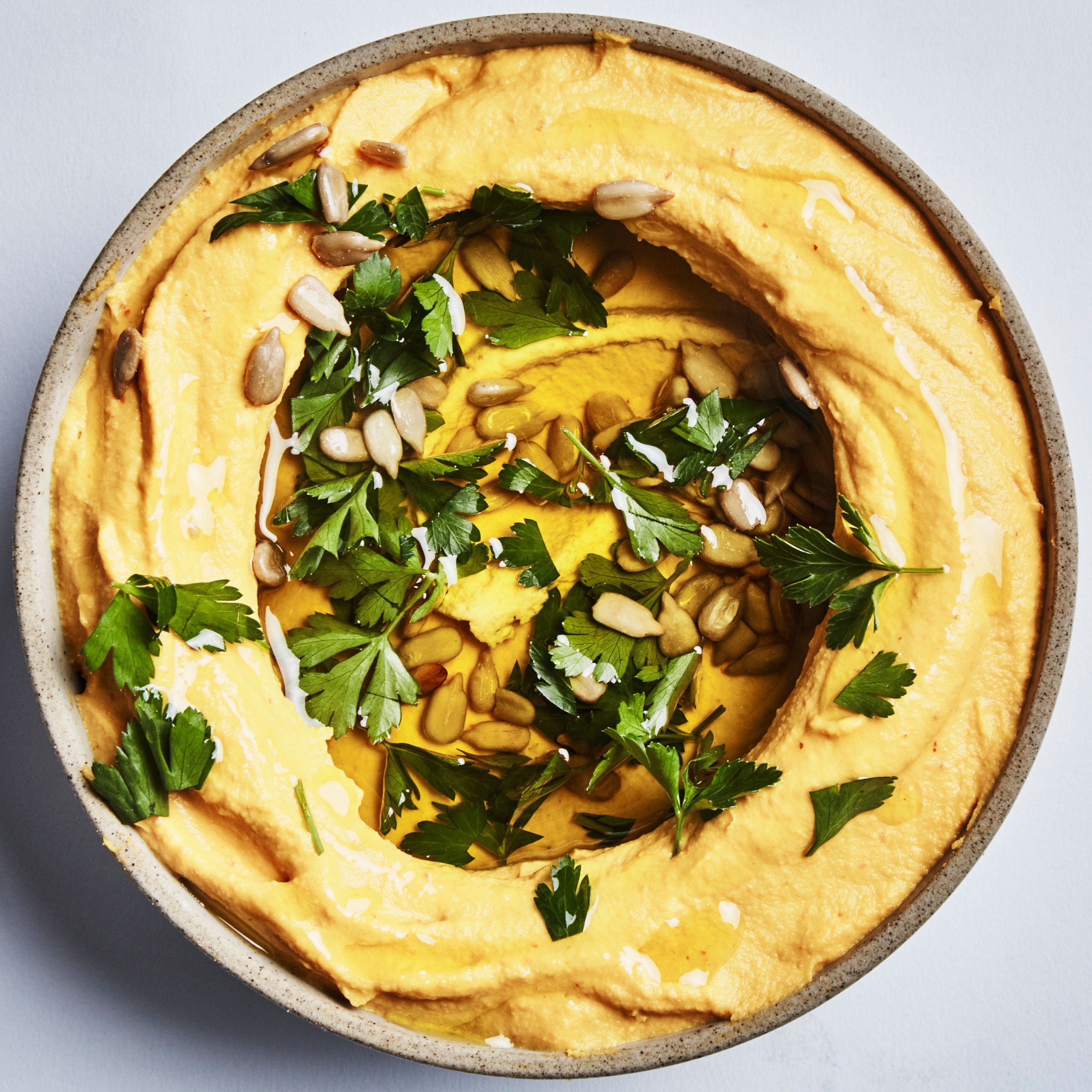 Za'atar & Harissa Mana'eesh With Hummus Recipe yhangry