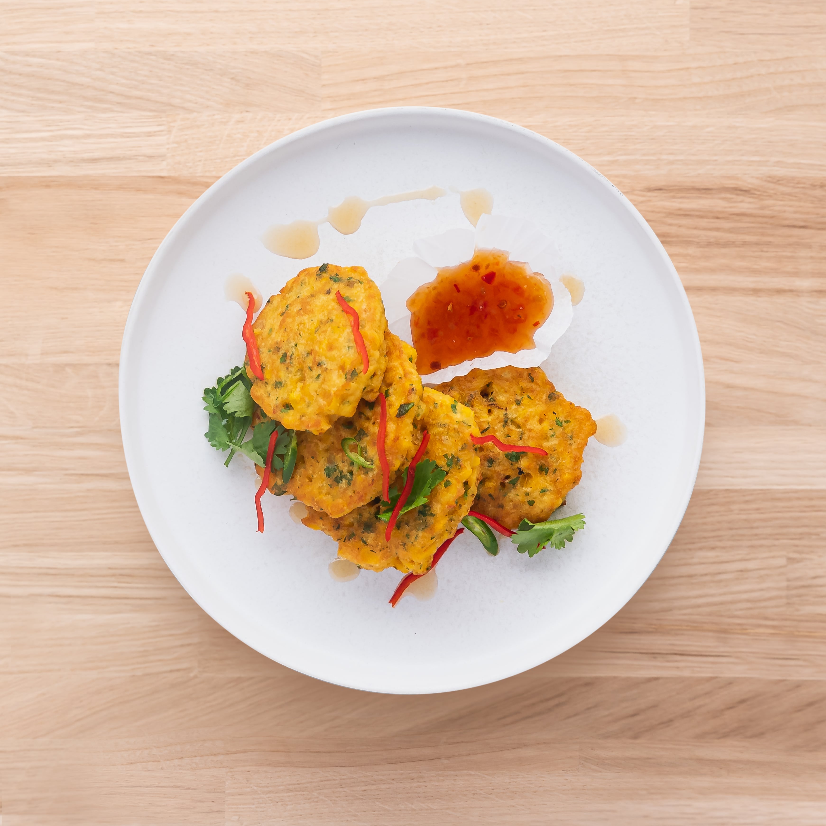 Thai Sweetcorn Fritter & Sweet Chilli Dip Recipe yhangry