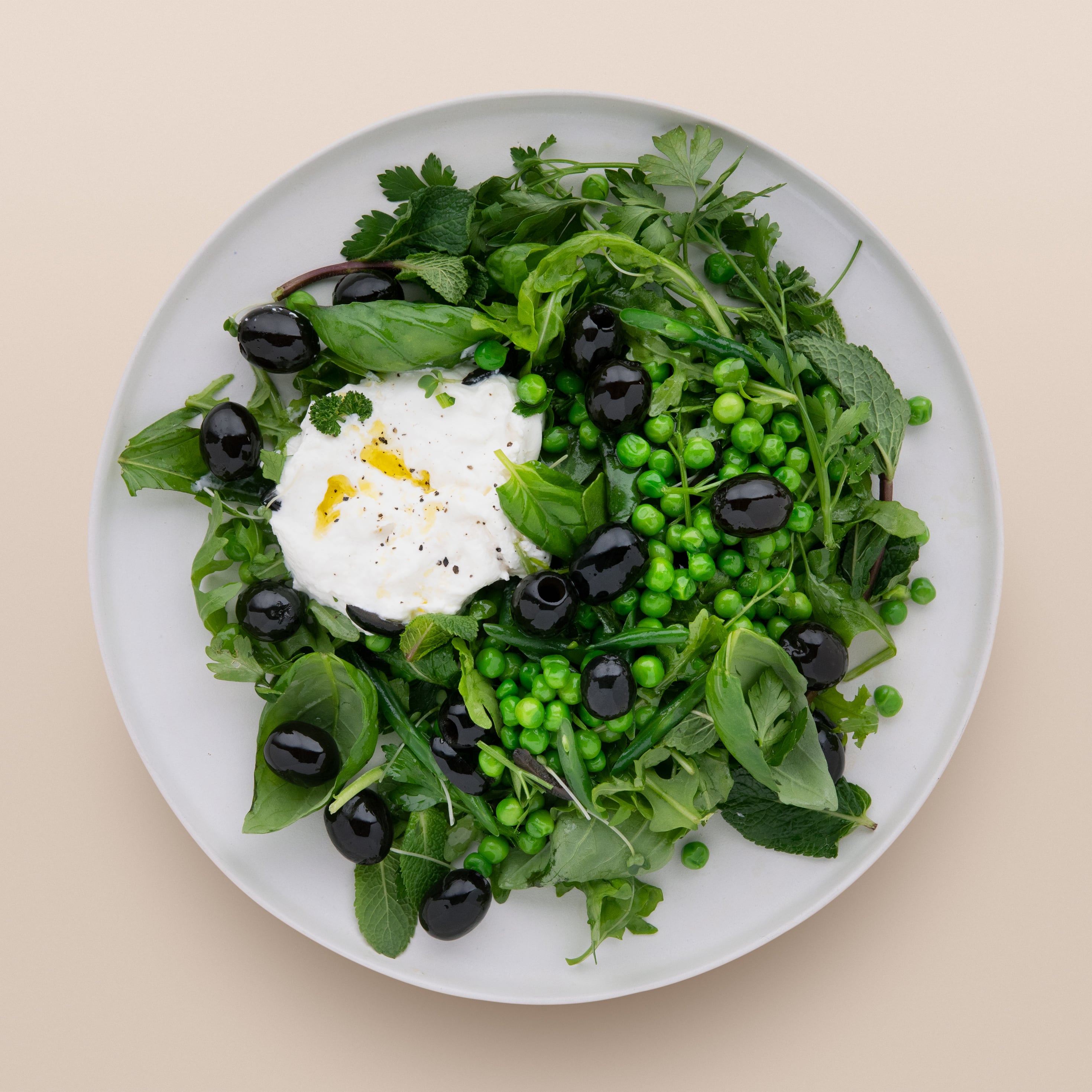 Crushed Peas With Burrata & Olives Recipe yhangry